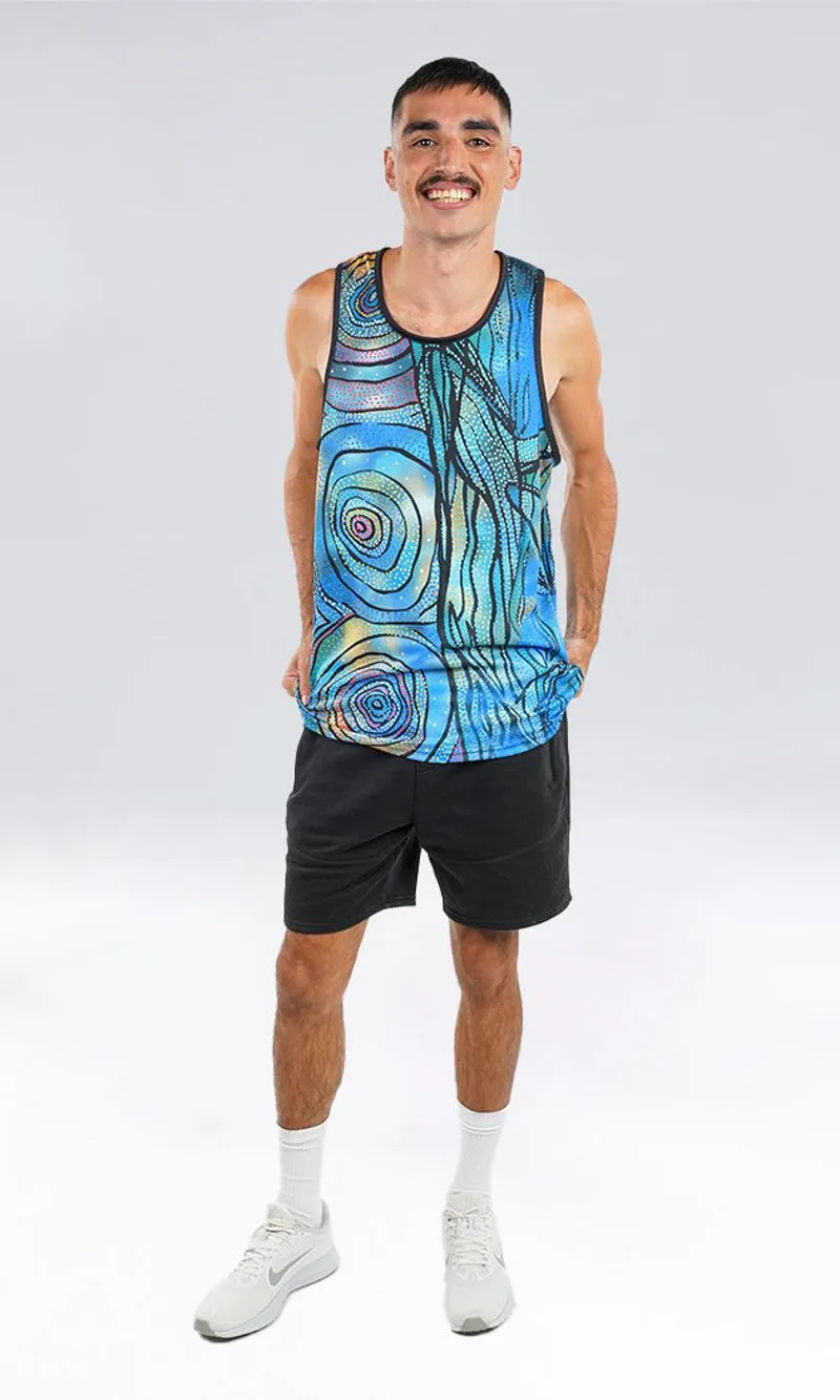 Aboriginal Art Men's Singlet Yalingbila Balgany