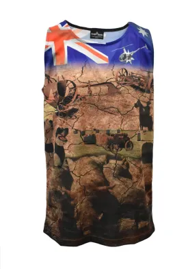 Adult UV Protective Tank Top Singlets - My Country Australia