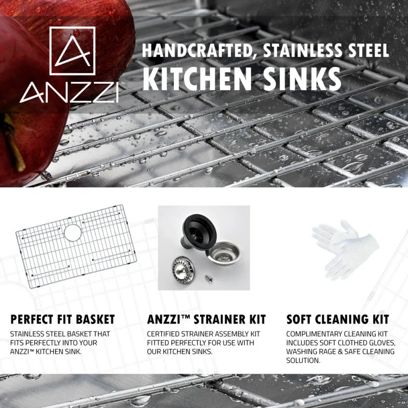 ANZZI Elysian Farmhouse 32 in. Kitchen Sink with Sails Faucet