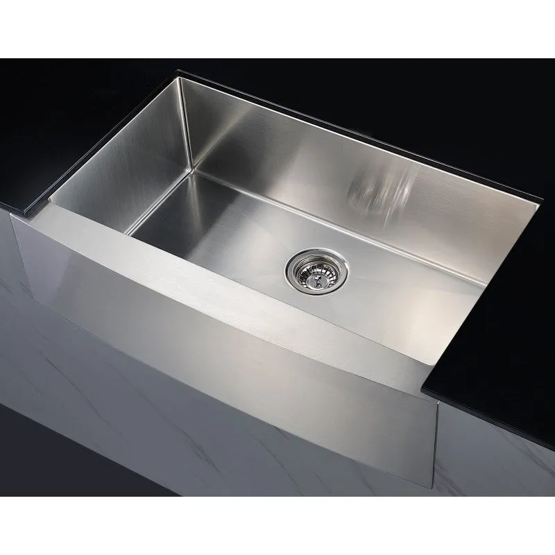 ANZZI Elysian Farmhouse 36 in. Single Bowl Kitchen Sink with Faucet in Polished Chrome