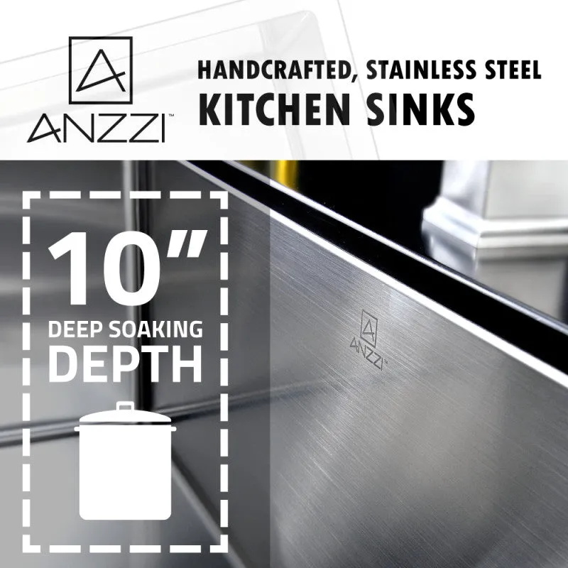 ANZZI VANGUARD Undermount 30 in. Single Bowl Kitchen Sink with Sails Faucet in Polished Chrome