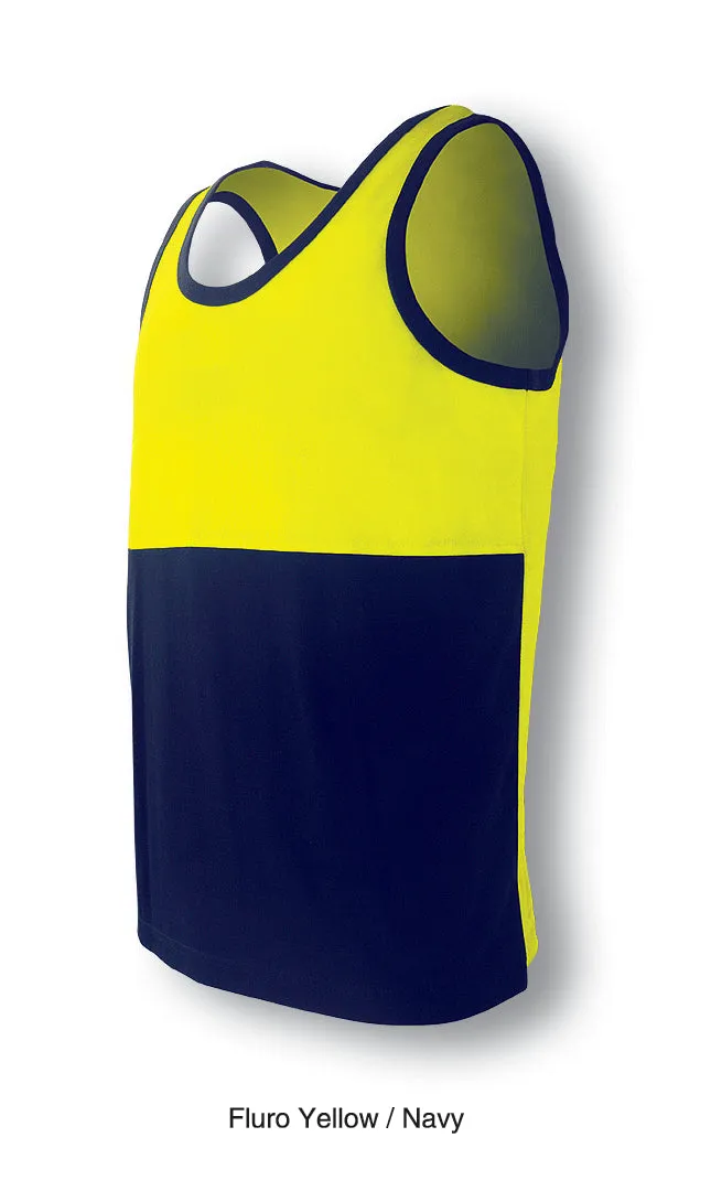 Bocini Hi-Vis Polyface/Cotton Back Singlet-(ST0540)