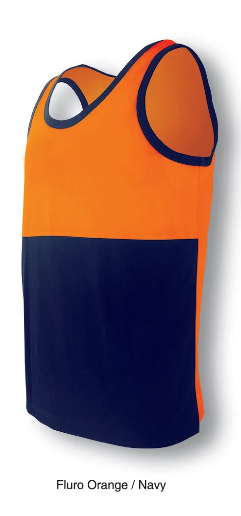 Bocini Hi-Vis Polyface/Cotton Back Singlet-(ST0540)