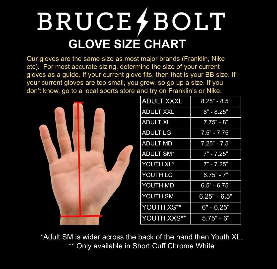 Bruce Bolt PREMIUM PRO Long Cuff Batting Gloves: Orange