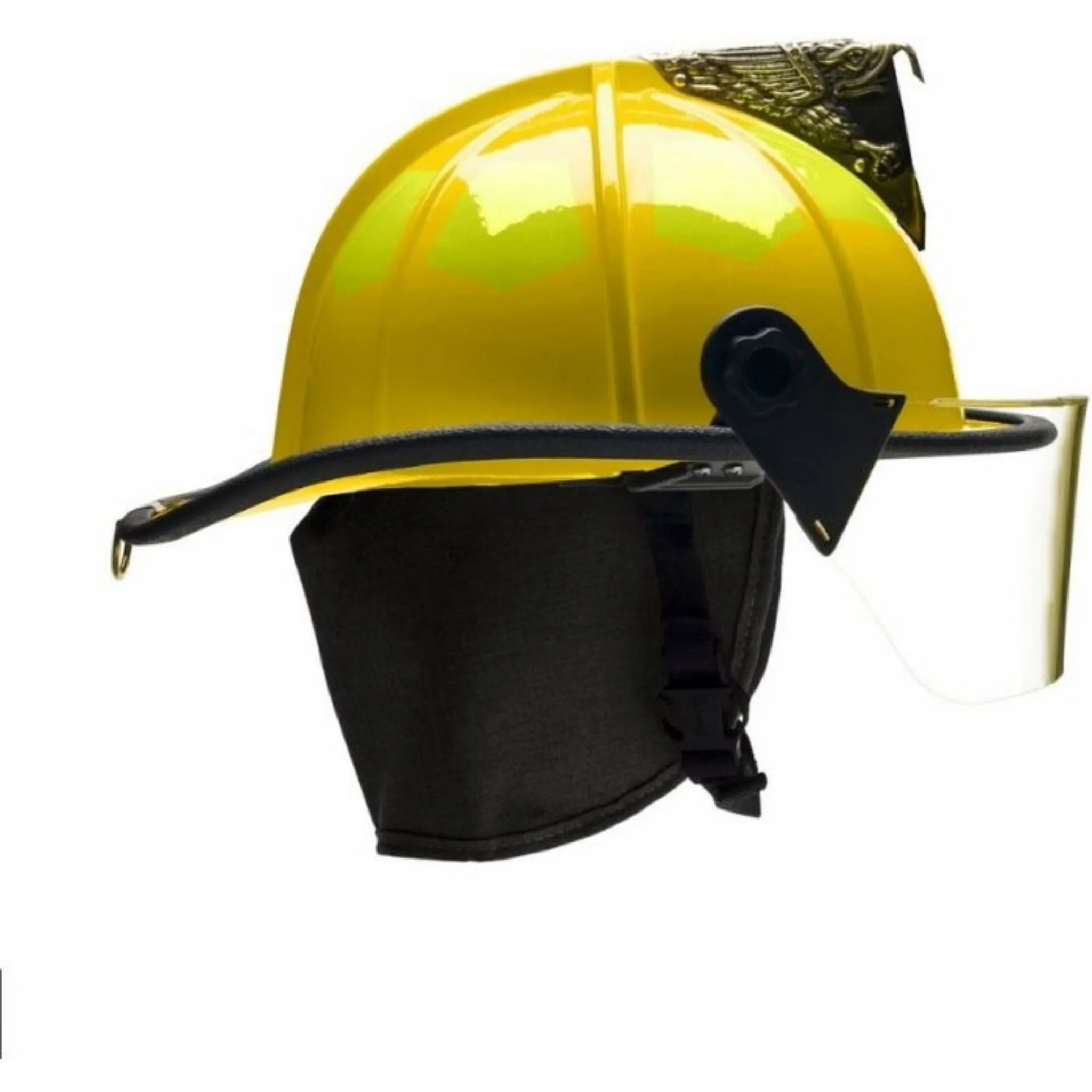 Bullard UST6 UL6YL Structural Fire Helmet With 6" Brass Eagle, Yellow, 1 Each