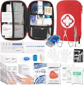 First Aid Kit I Trauma Kit with Essential Emergency Medical Supplies I Red I 315PCS