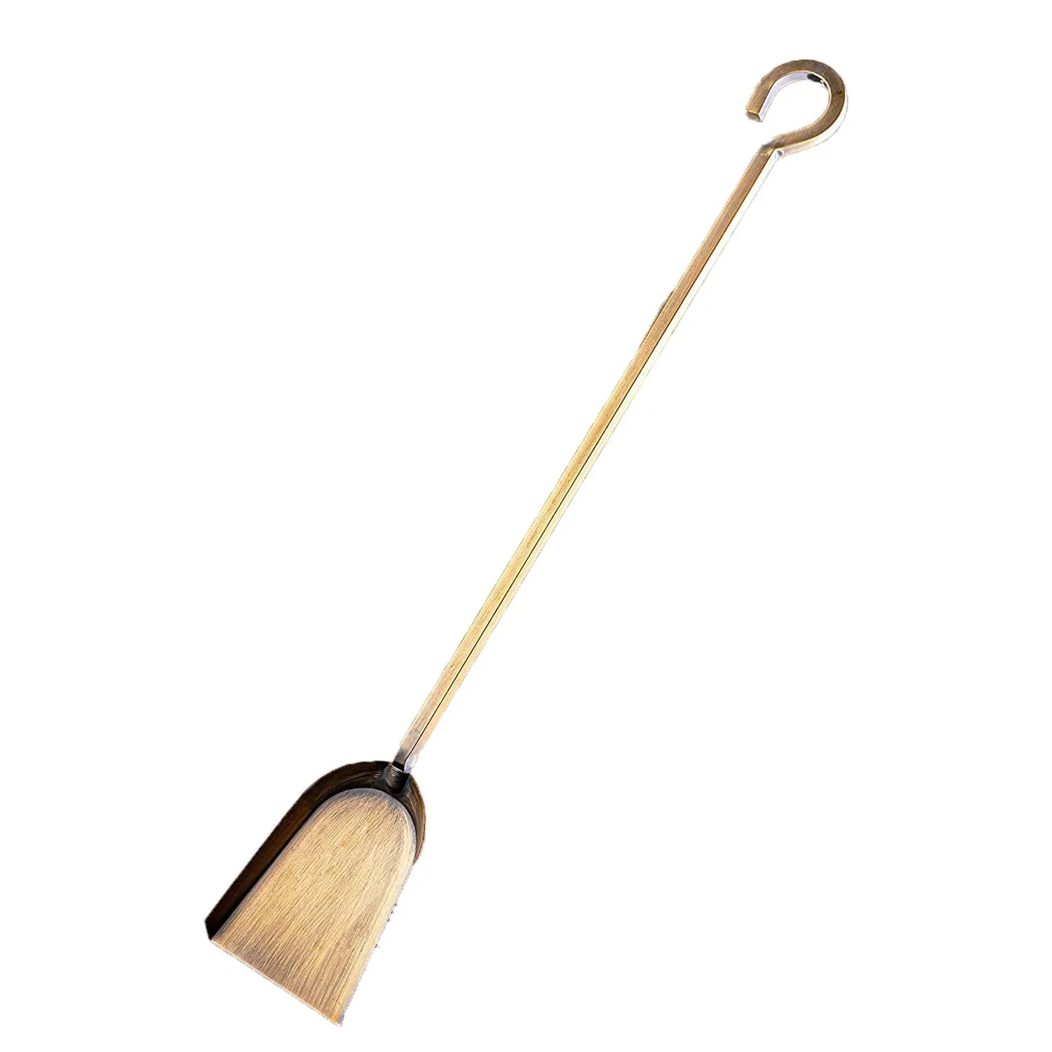 FLAMELY Compact 25" Brass Plated Fireplace Ash & Coal Shovel. Classic Compact Design