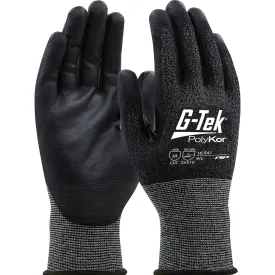 G-Tek 16-541/3XL Seamless Knit PolyKor Blended Glove with Polyurethane Coated Flat Grip on Palm & Fingers - 21 Gauge - Touchscreen Compatible