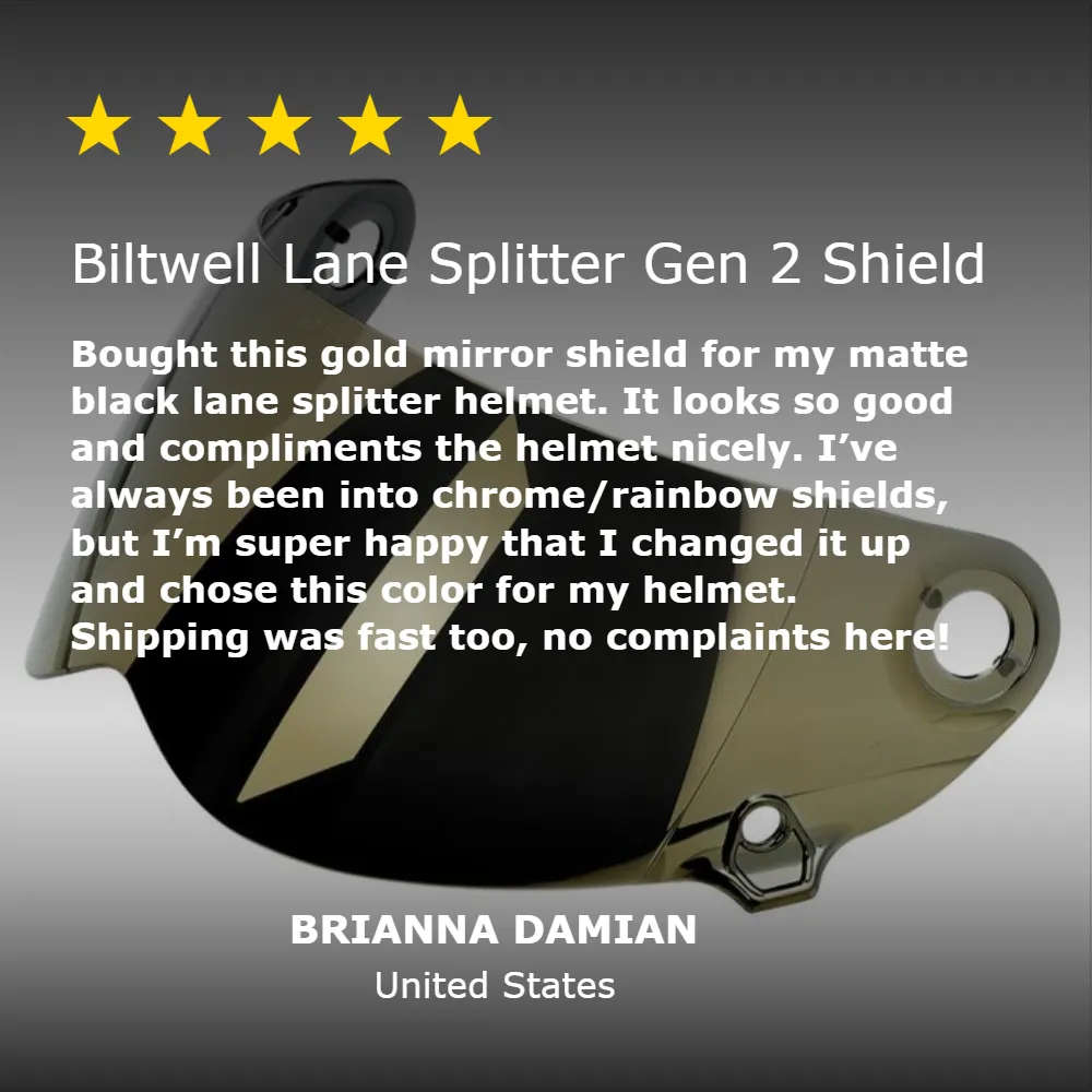 Lane Splitter Gen 2 Shield - Gold Mirror