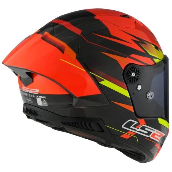 Ls2 Ff805 Thunder  Gp Aero Full Face Helmets Fire Red Black-06 Xxl