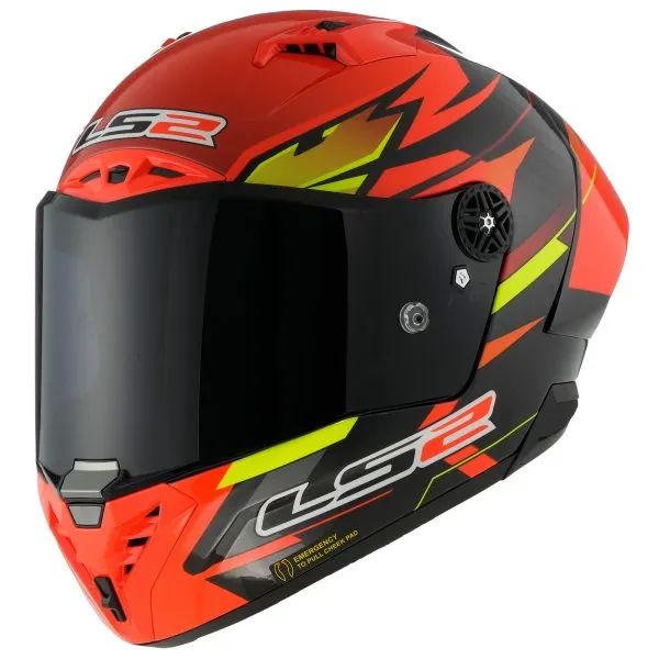 Ls2 Ff805 Thunder  Gp Aero Full Face Helmets Fire Red Black-06 Xxl