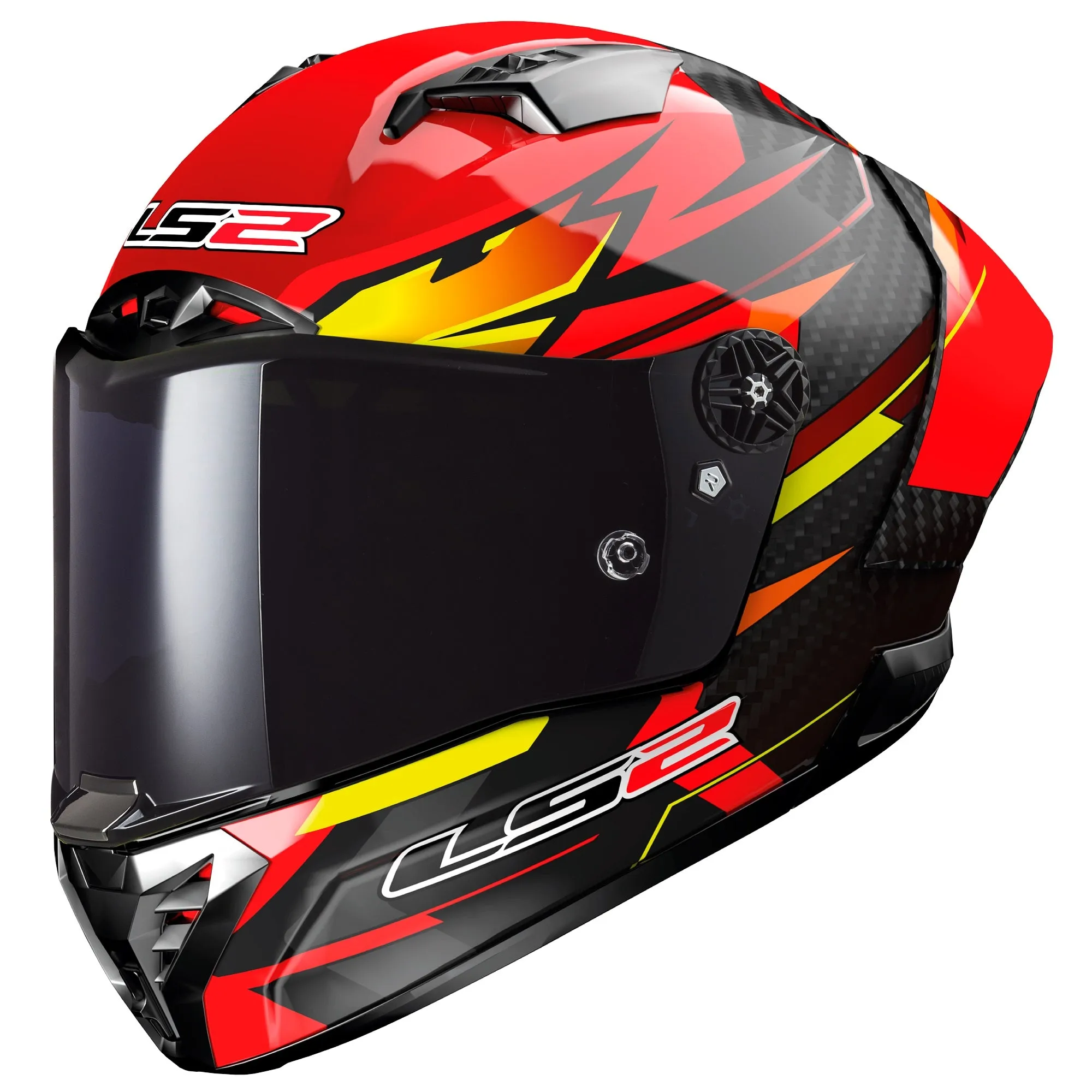 Ls2 Ff805 Thunder  Gp Aero Full Face Helmets Fire Red Black-06 Xxl