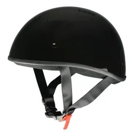 Milwaukee Helmets MPH9711DOT Dot Approved 'Bare Bones' Glossy Black Half Motorcycle Helmet for Men and Women Biker