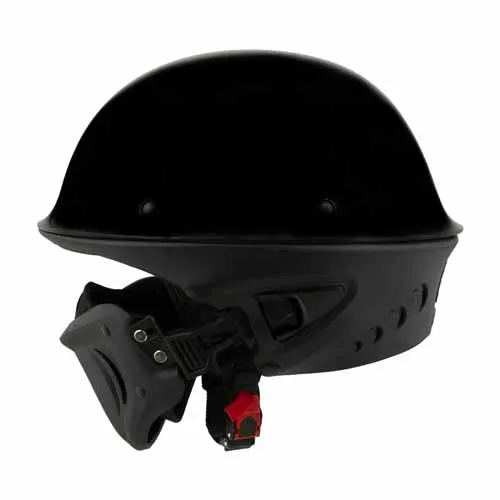 Milwaukee Helmets MPH9831DOT 'Rascal' 3/4 Open Face Gloss Black 2 in 1