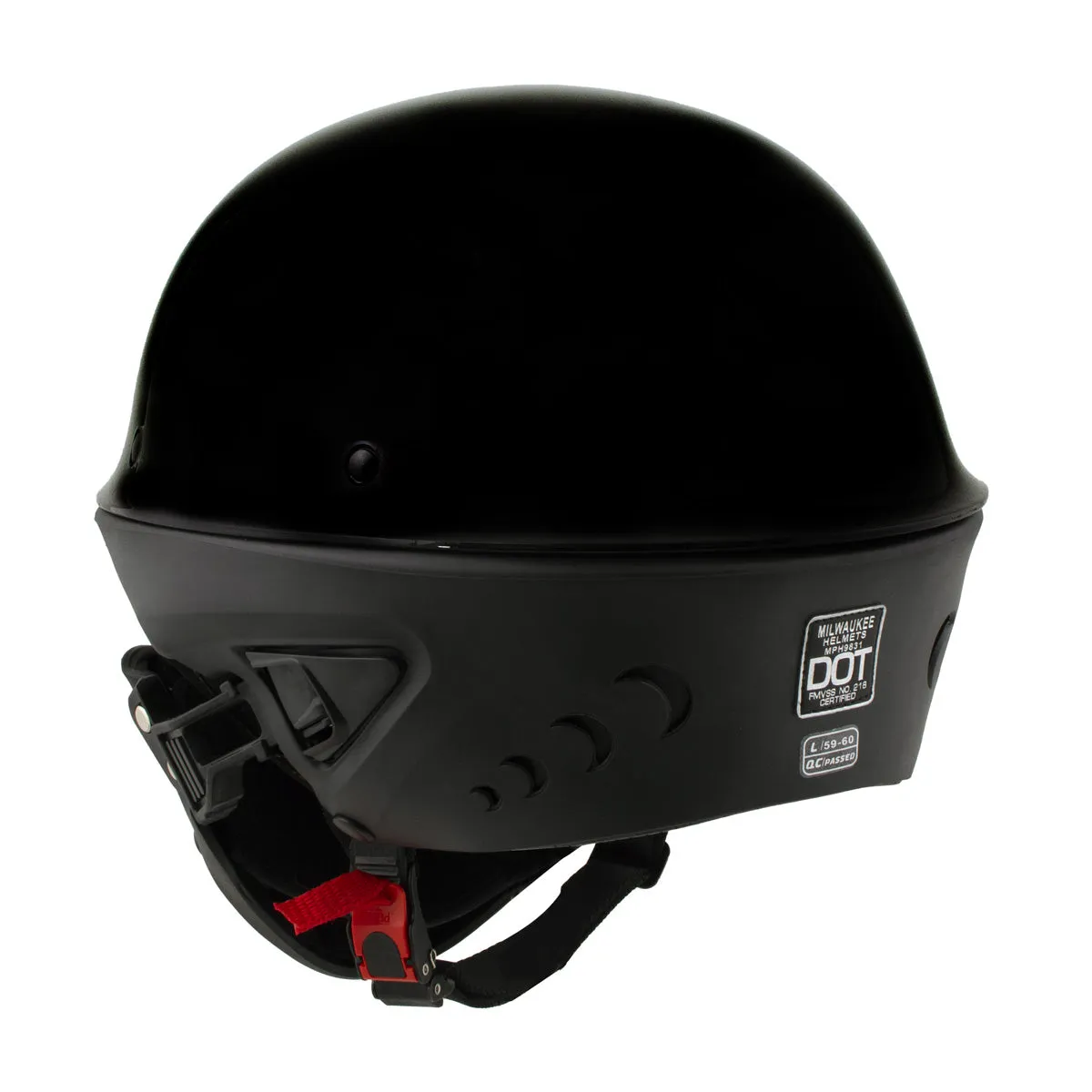 Milwaukee Helmets MPH9831DOT 'Rascal' 3/4 Open Face Gloss Black 2 in 1