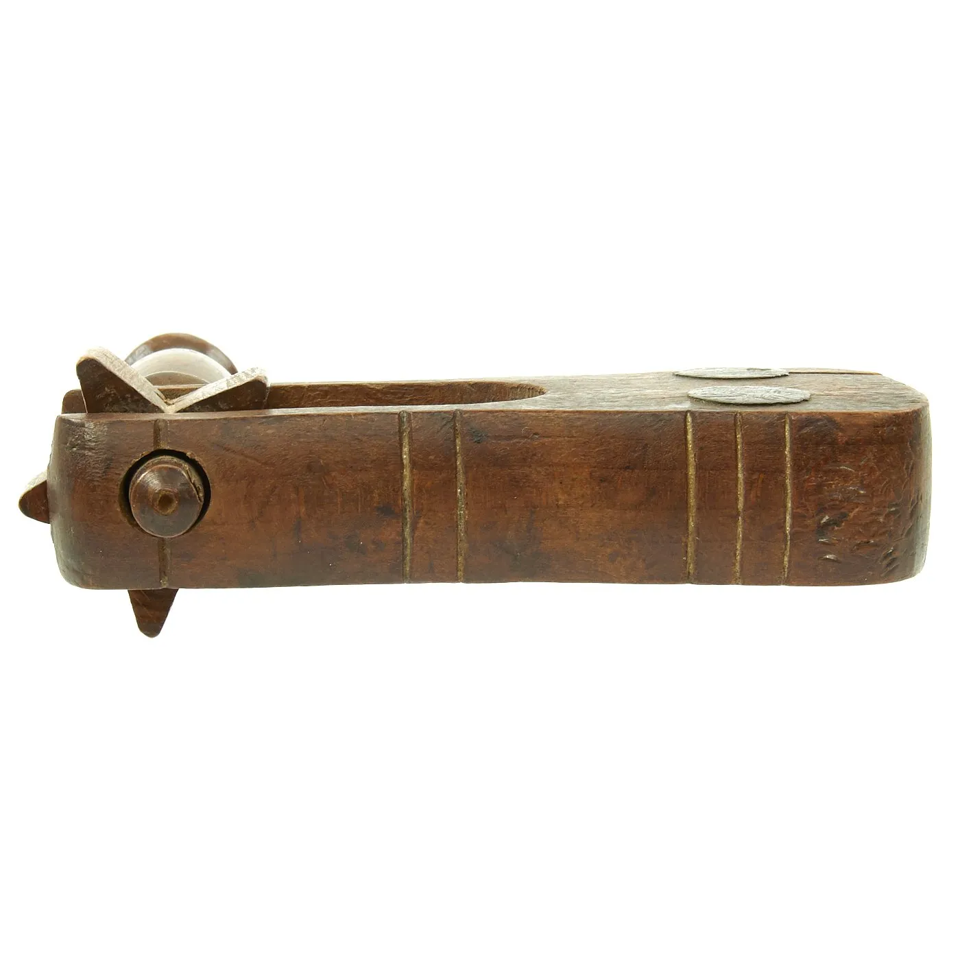 Original British WWI Diminutive Wooden Gas Alarm Rattle