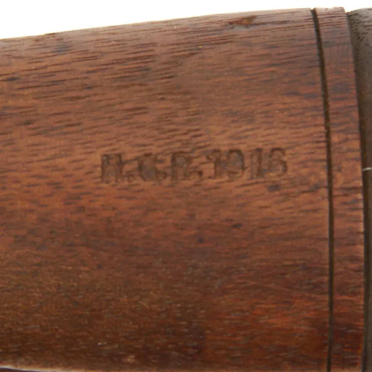 Original British WWI Wood Gas Rattle with Markers Mark- Dated 1916