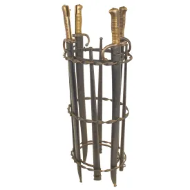 Original Custom Umbrella Basket Made With Four French M1866 Bayonets in Scabbards and Gras Bayonet Scabbards