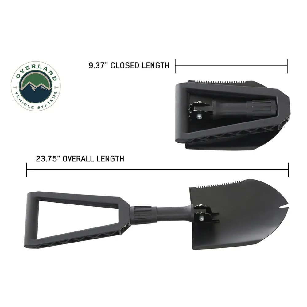 Overland Vehicle Systems - Multi Functional Military Style Utility Shovel with Nylon Carrying Case