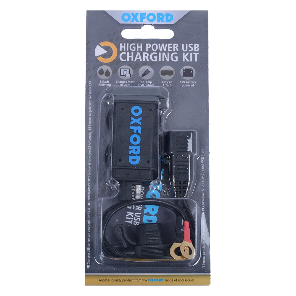 Oxford USB 2.1Amp Fused Power Motorcycle Charging Kit