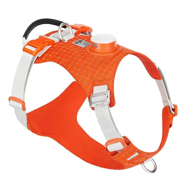 Smart Dog Harness with LED Light & Tracker Holder - Safety, Comfort, and Style Combined