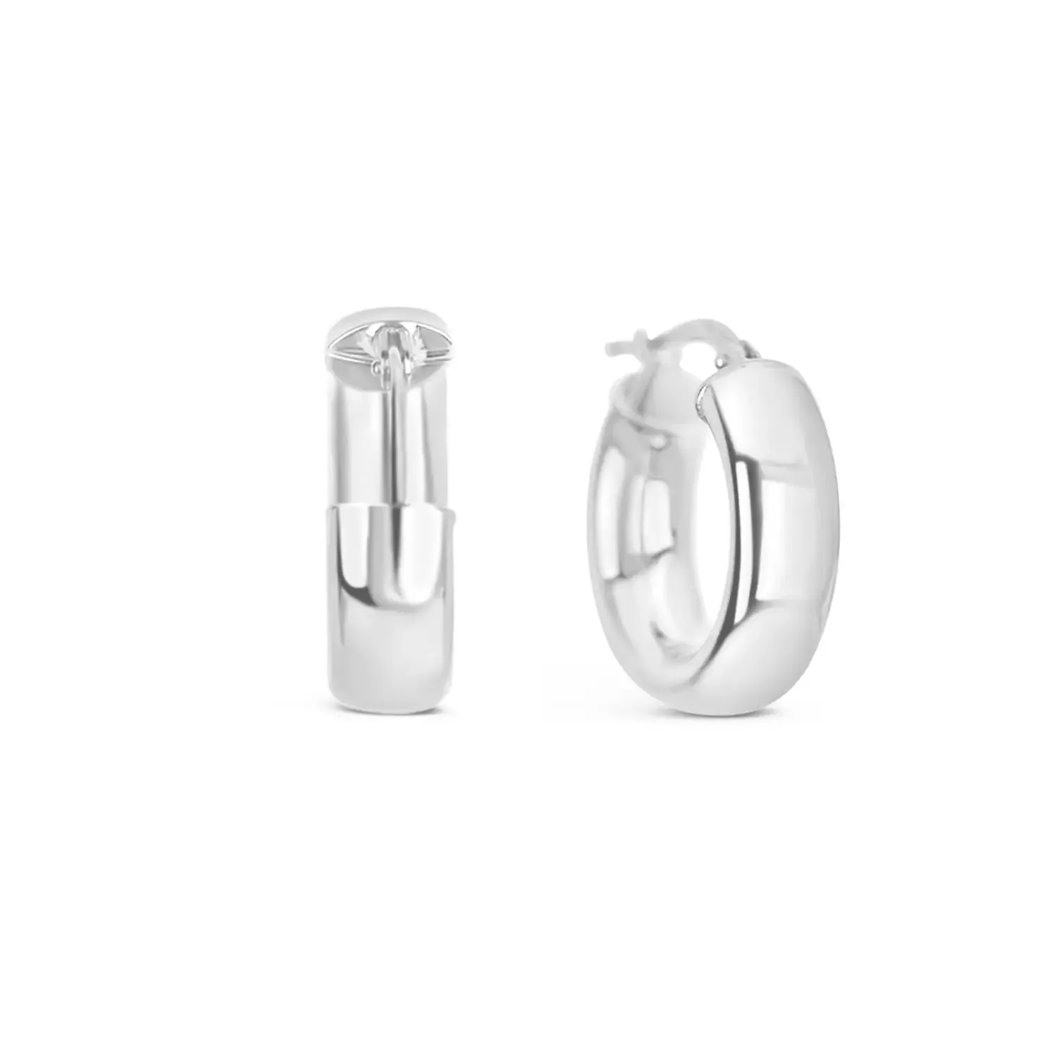 Solid Silver Chunky Hoop Earrings