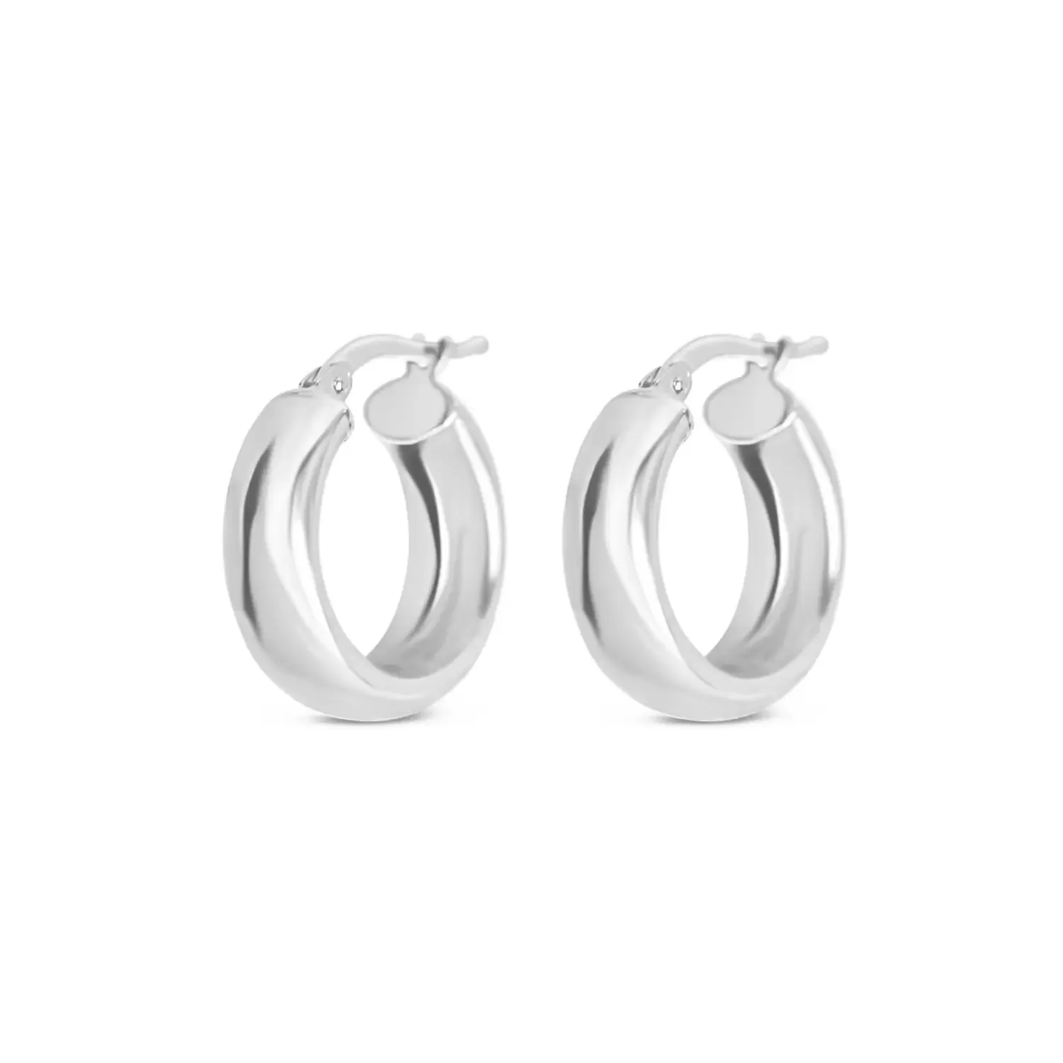 Solid Silver Chunky Hoop Earrings