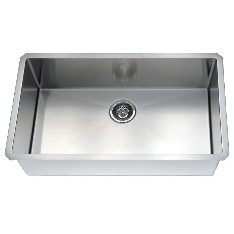 Vanguard 32.75" Single Basin Undermount Kitchen Sink in Brushed Satin