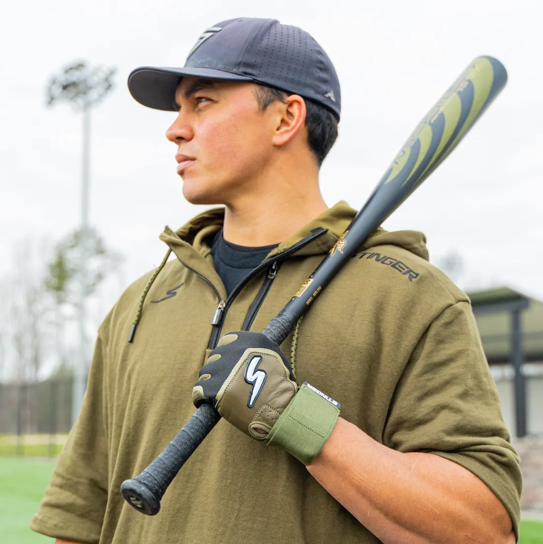 Winder Series Batting Gloves - Military Green & Black